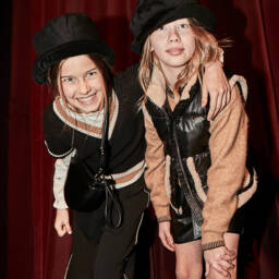 Mayoral-Girls Black Padded Gilet with Sherpa Fleece Trim | Childrensalon