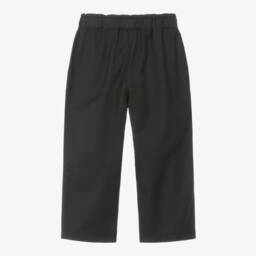 Mayoral-Girls Black Twill Wide Leg Trousers | Childrensalon