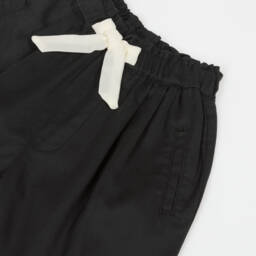 Mayoral-Girls Black Twill Wide Leg Trousers | Childrensalon
