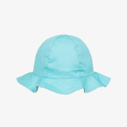 Mayoral-Girls Blue Cotton Twill Sun Hat | Childrensalon