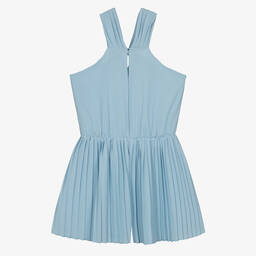 Mayoral-Girls Blue Crêpe Halter Playsuit | Childrensalon