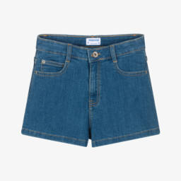 Mayoral-Girls Blue Denim Shorts | Childrensalon