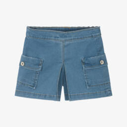 Mayoral-Girls Blue Denim Shorts | Childrensalon