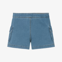 Mayoral-Girls Blue Denim Shorts | Childrensalon