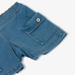 Mayoral-Girls Blue Denim Shorts | Childrensalon