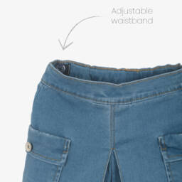 Mayoral-Girls Blue Denim Shorts | Childrensalon