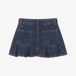 Mayoral-Girls Blue Pleated Denim Skirt | Childrensalon