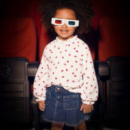 Mayoral-Girls Blue Pleated Denim Skirt | Childrensalon