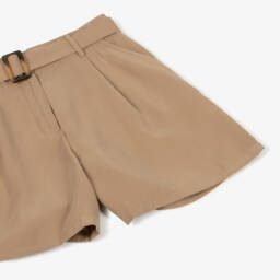 Mayoral-Шорты коричневые с ремнем для девочек | Childrensalon