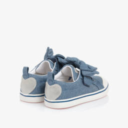 Mayoral-Girls Glittery Blue Canvas Bow Trainers | Childrensalon