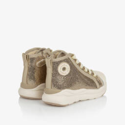 Mayoral-Girls Gold Glitter High Top Trainers | Childrensalon