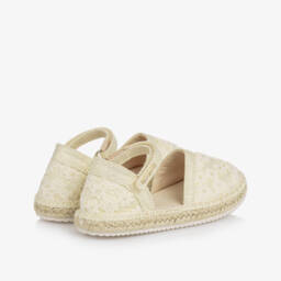 Mayoral-Girls Gold & Ivory Embroidered Espadrilles | Childrensalon