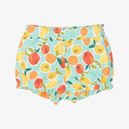Mayoral-Girls Green Fruit Print Cotton Shorts | Childrensalon
