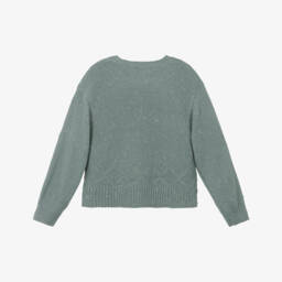 Mayoral-Girls Green Sparkle Knit Jumper | Childrensalon
