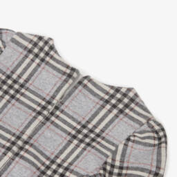 Mayoral-Girls Grey & Glittery Red Check Cotton Jersey Dress | Childrensalon