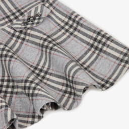 Mayoral-Girls Grey & Glittery Red Check Cotton Jersey Dress | Childrensalon