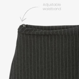 Mayoral-Girls Grey Pinstripe Jersey Skort with Ring Details | Childrensalon