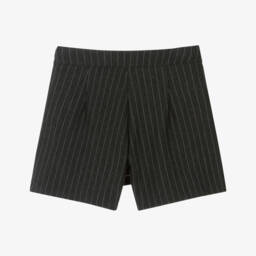 Mayoral-Girls Grey Pinstripe Jersey Skort with Ring Details | Childrensalon