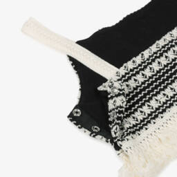 Mayoral-Girls Ivory & Black Tasselled Crop Top | Childrensalon