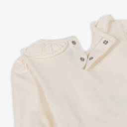 Mayoral-توب بأكمام طويلة قطن لون عاجي للبنات | Childrensalon