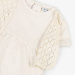 Mayoral-Girls Ivory Cotton Shorts Set | Childrensalon