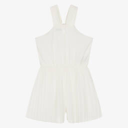 Mayoral-Girls Ivory Crêpe Halter Playsuit | Childrensalon