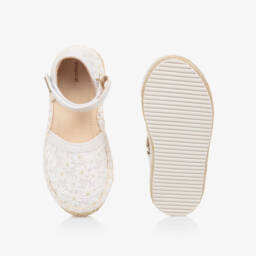 Mayoral-Girls Ivory Embroidered Espadrilles | Childrensalon