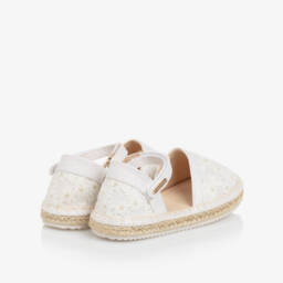 Mayoral-Girls Ivory Embroidered Espadrilles | Childrensalon