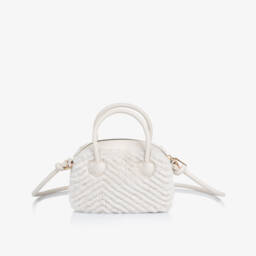 Mayoral-Сумочка кремовая из искусственного меха и кожи для девочек (20см) | Childrensalon