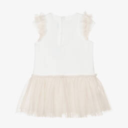 Mayoral-Girls Ivory & Gold Tulle Dress | Childrensalon