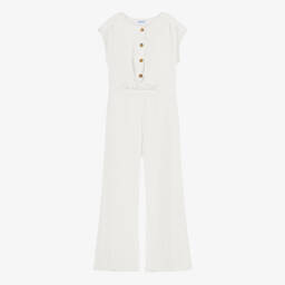 Mayoral-Girls Ivory Sleeveless Jumpsuit | Childrensalon