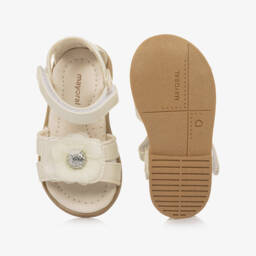 Mayoral-Girls Ivory Tulle Flowers Sandals | Childrensalon