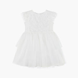 Mayoral-Girls Ivory Tulle & Sequin Dress | Childrensalon