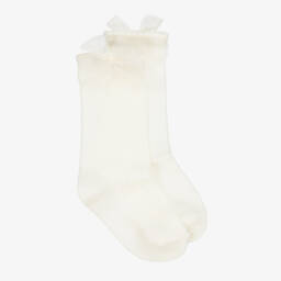 Mayoral-Girls Knitted Ivory Cotton Socks | Childrensalon