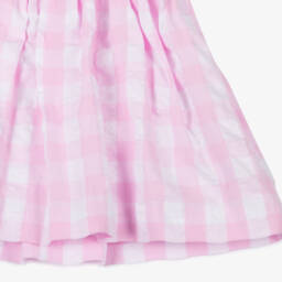 Mayoral-Girls Pink Cotton Gingham Dress | Childrensalon