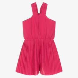 Mayoral-Girls Pink Crêpe Halter Playsuit | Childrensalon