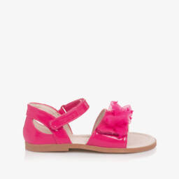 Mayoral-Girls Pink Faux Patent Leather Sandals | Childrensalon