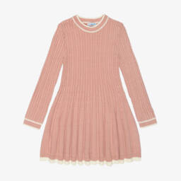 Mayoral-Girls Pink Fit & Flare Knitted Dress | Childrensalon