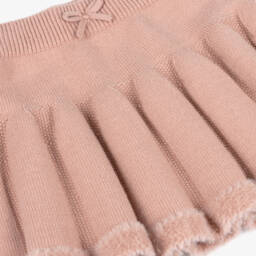 Mayoral-Girls Pink Knitted Skirt with Faux Fur Trim | Childrensalon