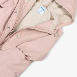 Mayoral-Girls Pink Raincoat with Fleece & Faux Fur Lining | Childrensalon