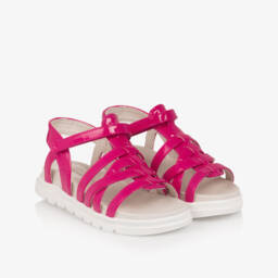 Mayoral-Girls Pink Strappy Faux Patent Leather Sandals | Childrensalon