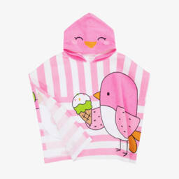 Mayoral Newborn-Girls Pink Striped Cotton Poncho Towel | Childrensalon