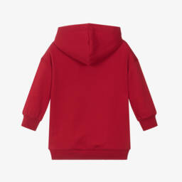 Mayoral-Girls Red Cotton Girl Print Hoodie Dress | Childrensalon