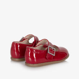 Mayoral-Girls Red Patent Bar Shoes with Diamanté Buckle | Childrensalon