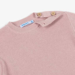 Mayoral-Girls Rose Pink Knitted Trouser Set | Childrensalon