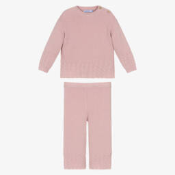 Mayoral-Girls Rose Pink Knitted Trouser Set | Childrensalon