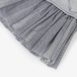 Mayoral-طقم فستان تول لون رمادي برّاق للبنات  | Childrensalon