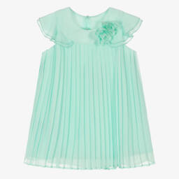 Dorothy Soft Cotton Girls Dress - Turquoise