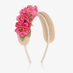 Mayoral-Girls Vibrant Pink Flower Hairband | Childrensalon