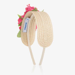 Mayoral-Girls Vibrant Pink Flower Hairband | Childrensalon